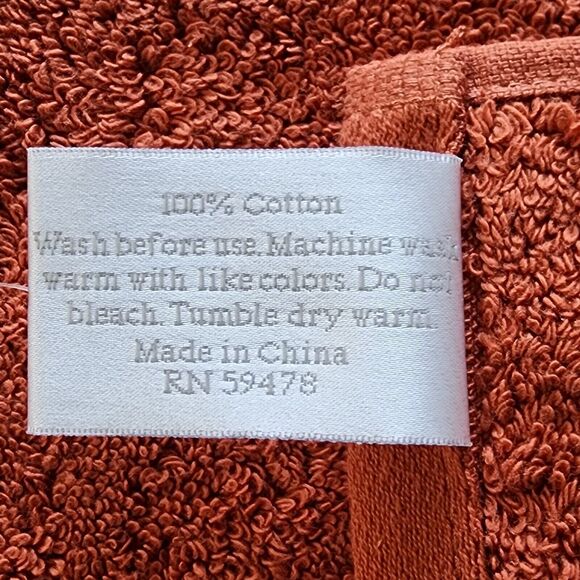 Hotel 8pc Autumnal Rust Color Cotton Towel Set 2 Bath 2 Hand 4Tip Made in Green - Picture 5 of 15
